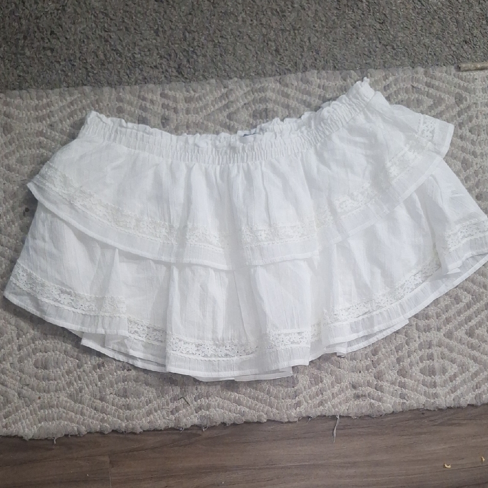 Wild Fable White Ruffled Mini Skirt